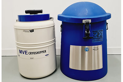 MVE CryoShipper 8.5升容器，帶ShipsLog 3溫度，帶數據記錄器